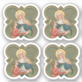 Sticker Sainte-Anne et la BVM dans un Quatrefoil barbelé ( (Devant)