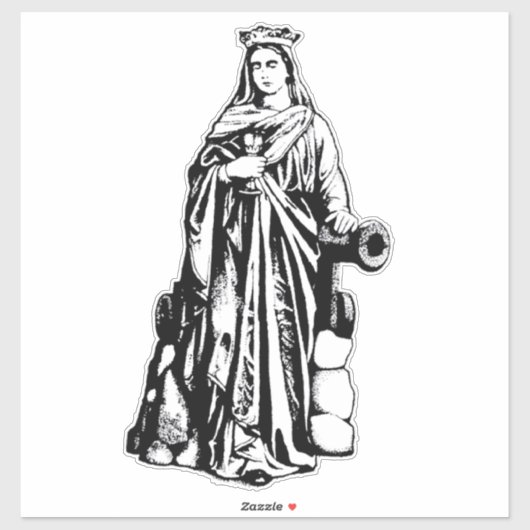 Sticker Sainte-Barbe la Grande Martyre Art Graphique Sacré (Feuille)