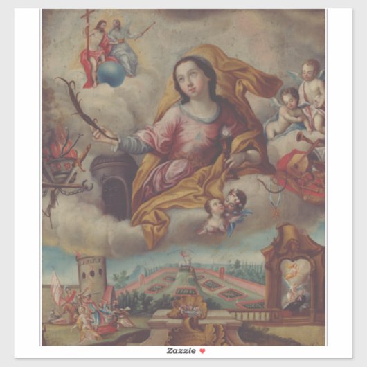 Sticker Sainte-Barbe Vierge et martyre (Feuille)