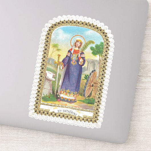 Sticker Sainte Catherine d'Alexandrie en robe égyptienne (Détail)
