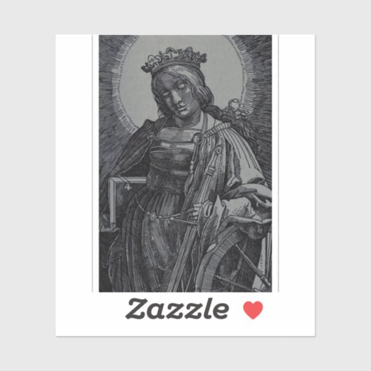 Sticker Sainte Catherine d'Alexandrie par Lucas van Leyden (Feuille)