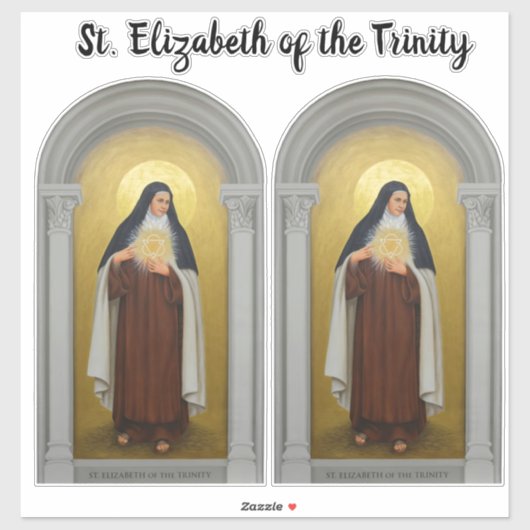 Sticker Sainte Elizabeth de la Trinité, Carmélite Saint (Feuille)