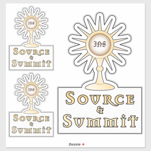 Sticker Sainte Eucharistie : Source et Sommet (Feuille)