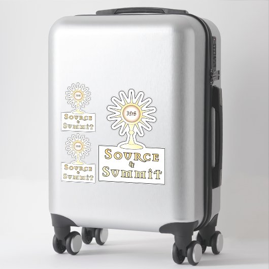 Sticker Sainte Eucharistie : Source et Sommet (Sur valise)