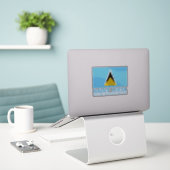 Sticker Sainte-Lucie (Ordinateur portable sur le bureau)
