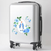 Sticker Sainte Vierge Marie Florale Religieuse (Sur valise)