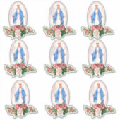 Sticker Sainte Vierge Marie Florale Roses Vinyl (Devant)