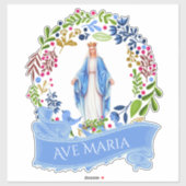 Sticker Sainte Vierge Marie Florale Vérone Vinyle (Feuille)