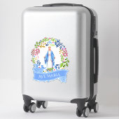 Sticker Sainte Vierge Marie Florale Vérone Vinyle (Sur valise)
