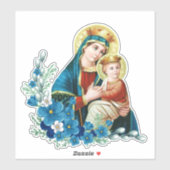 Sticker Sainte Vierge Marie Jésus Religieux (Feuille)