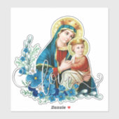 Sticker Sainte Vierge Marie Jésus Religieux (Feuille)