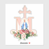 Sticker Sainte Vierge Religieuse Contour Vinyle (Feuille)