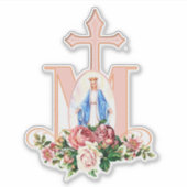 Sticker Sainte Vierge Religieuse Contour Vinyle (Devant)