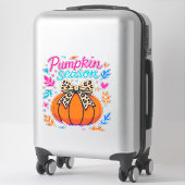 Sticker Saison citrouille Leopard Bow Design - mignon auto (Sur valise)