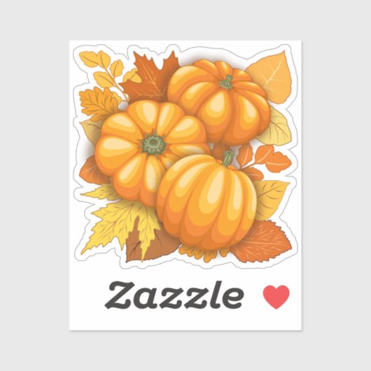 Sticker Saison d'automne Halloween Citrouille Motif (Feuille)