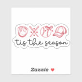 Sticker Saison de baseball Coquette et de softball (Feuille)