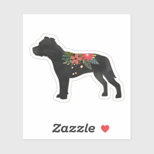 Sticker Saison Dog Breed Boho Floral Silhouette (Feuille)