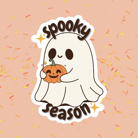 Sticker Saison Éffrayante du fantôme d'Halloween tendance