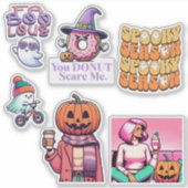 Sticker Saison éffrayante Fantômes d'Halloween et Citrouil (Devant)