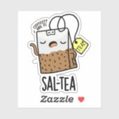 Sticker Sal-té Blague de thé drôle (Feuille)