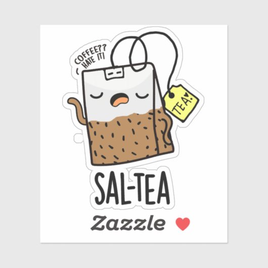 Sticker Sal-tea Funny Tea Pun (Feuille)