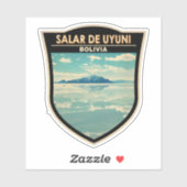 Sticker Salar de Uyuni Bolivie Insigne d'art de voyage (Feuille)