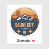 Sticker Saline City, Indiana (Feuille)