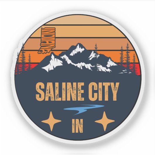 Sticker Saline City, Indiana (Devant)