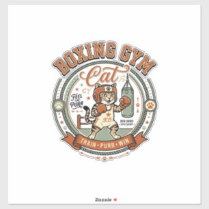 Sticker Salle de boxe Chat Salle de boxe Chat Vintage Vect