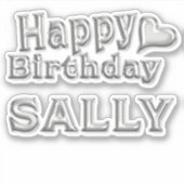 Sticker Sally Happy Birthday (Devant)