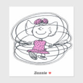 Sticker Sally Jouant à la corde de saut (Feuille)