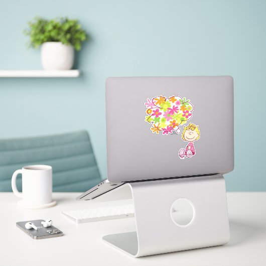Sticker Sally pense aux fleurs (Ordinateur portable sur le bureau)