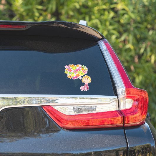 Sticker Sally pense aux fleurs (Côté voiture)