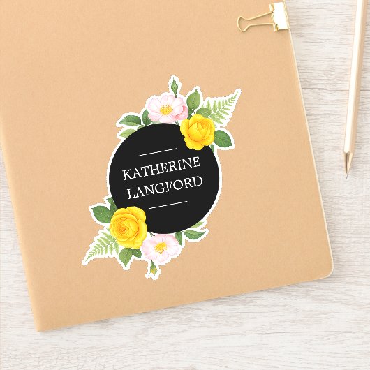 Sticker Salon de beauté Floral minimal Suite d'affaires (Carnet)