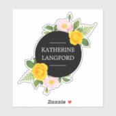 Sticker Salon de beauté Floral minimal Suite d'affaires (Feuille)