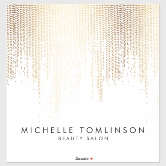 Sticker Salon de Beauté Luxe Faux Or Confetti Pluie (Feuille)