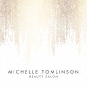 Sticker Salon de Beauté Luxe Faux Or Confetti Pluie (Devant)