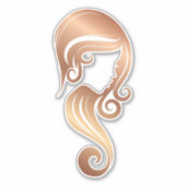 Sticker Salon de Coiffure et Maquillage Rose Gold Glitter (Devant)