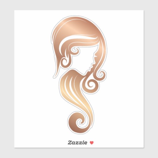 Sticker Salon de Coiffure et Maquillage Rose Gold Glitter (Feuille)