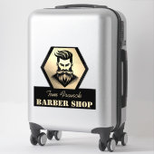 Sticker Salon de coiffure professionnel noir et or (Sur valise)