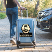 Sticker Salon de coiffure professionnel noir et or (Valise Insitu)
