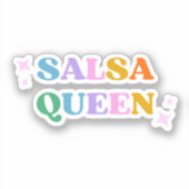 Sticker salsa reine mignonne typographie moderne rétro (Recto)
