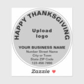 Sticker Salutation d'action de grâces sur le vinyle rond g (Feuille)