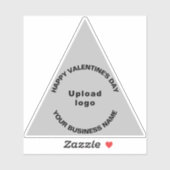 Sticker Salutation de Saint-Valentin sur Grey Triangle Vin (Feuille)