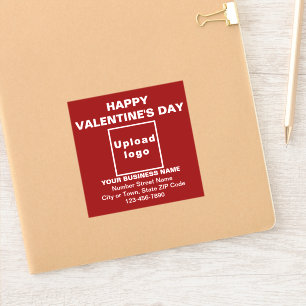 Sticker Salutation de Saint-Valentin sur le Carré rouge Vi