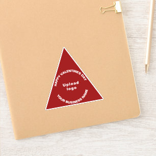 Sticker Salutation de Saint-Valentin sur le triangle rouge