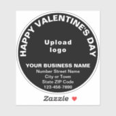 Sticker Salutation de Saint-Valentin sur le vinyle rond no (Feuille)
