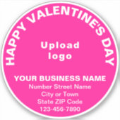 Sticker Salutation de Saint-Valentin sur le vinyle rose ro (Devant)