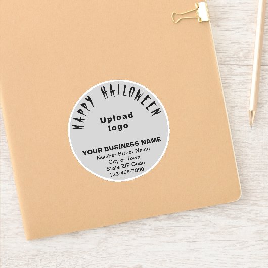 Sticker Salutation d'Halloween d'affaires sur gris vinyle  (Carnet)