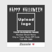 Sticker Salutation d'Halloween d'affaires sur le Carré noi (Feuille)